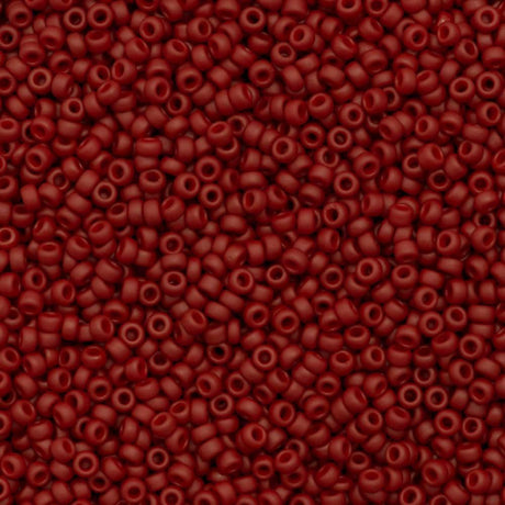 50g Miyuki Round Seed Bead 11/0 Opaque Matte Brick Red (2040)