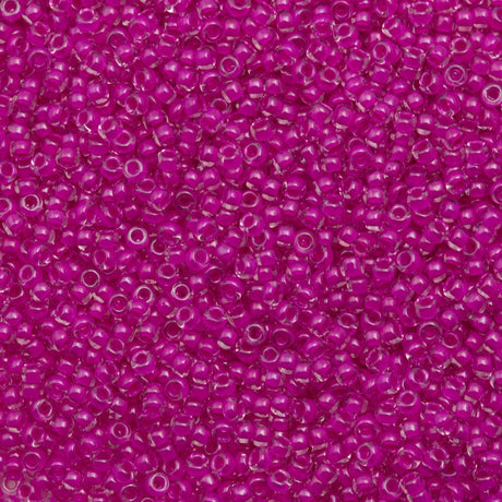 10g Miyuki Round Seed Bead 11/0 Inside Color Lined Fuchsia (209)