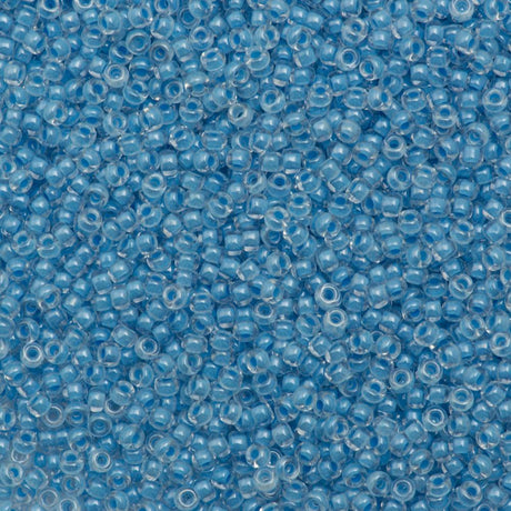 50g Miyuki Round Seed Bead 11/0 Inside Color Lined Faded Denim (221)