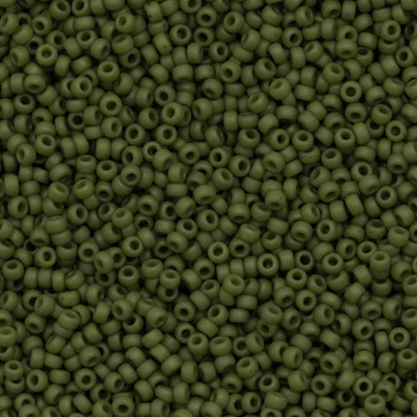 50g Miyuki Round Seed Bead 11/0 Matte Opaque Olive (2318)