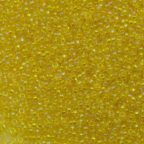 Miyuki Round Seed Bead 8/0 Transparent Yellow AB 22g Tube (252)