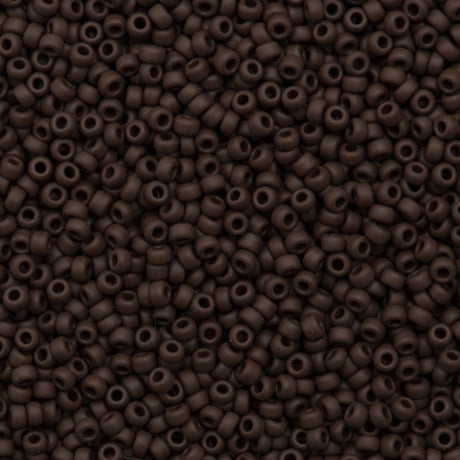 10g Miyuki Round Seed Bead 11/0 Matte Opaque Chocolate (409F)