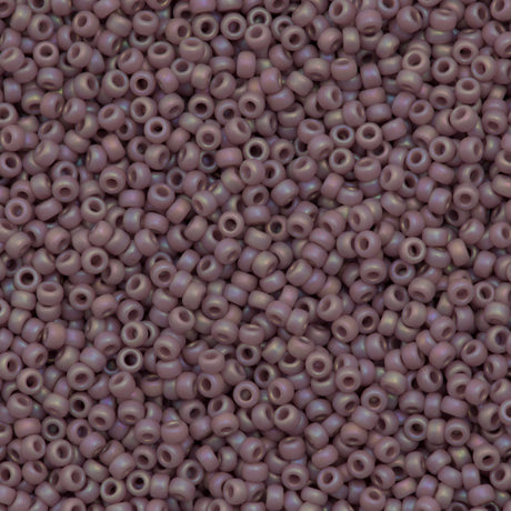 Miyuki Round Seed Bead 8/0 Matte Opaque Mauve AB 22g Tube (410FR)