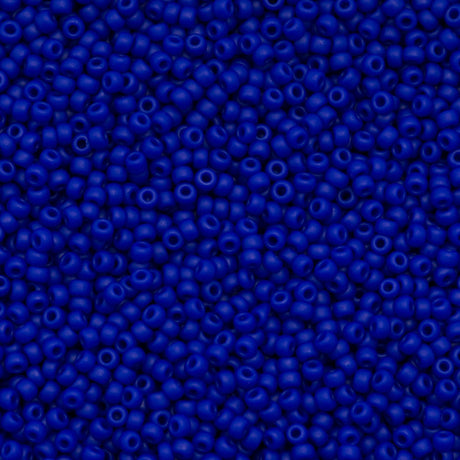 10g Miyuki Round Seed Bead 11/0 Opaque Matte Cobalt (414F)