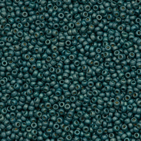 50g Miyuki Round Seed Bead 11/0 Duracoat Matte Galvanized Sea Foam (4217F)