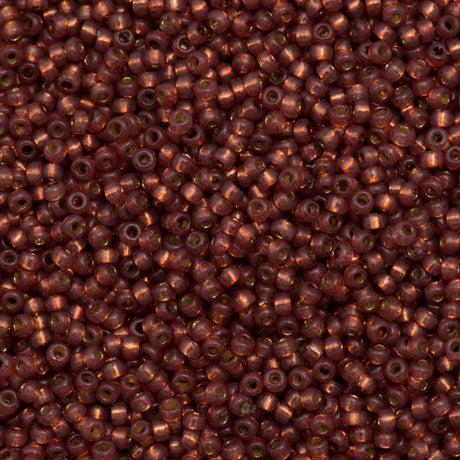 50g Miyuki Round Seed Bead 11/0 Duracoat Silver Lined Dyed Nutmeg (4245)