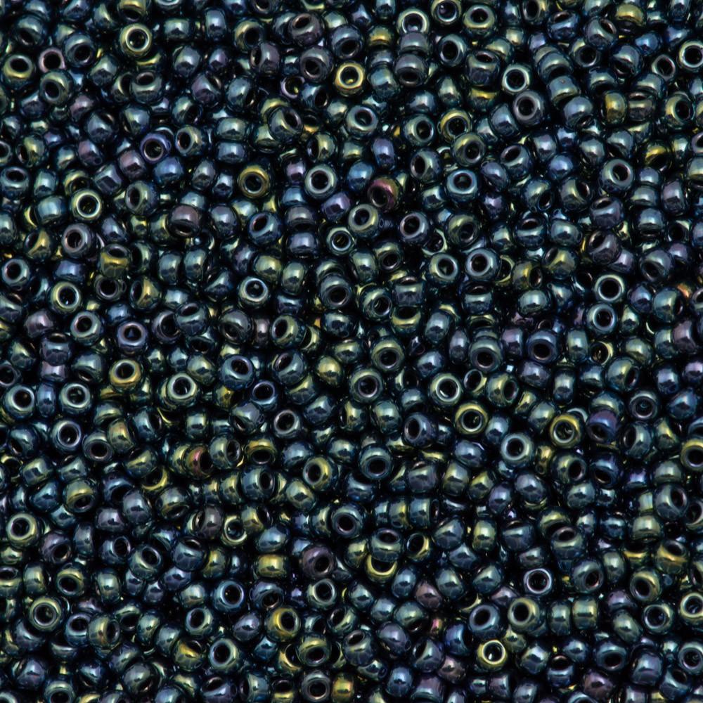 50g Miyuki Round Seed Bead 11/0 Gunmetal Iris (456)