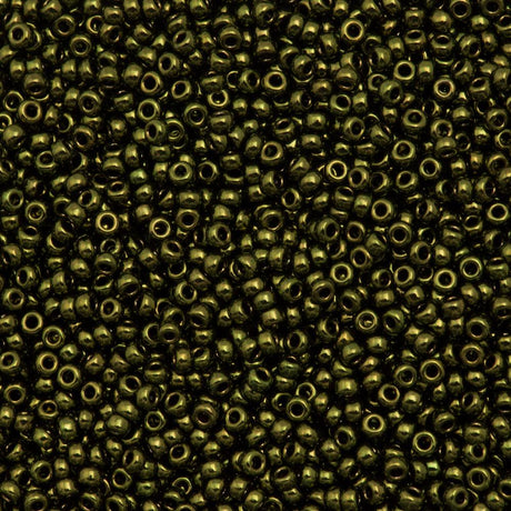 50g Miyuki Round Seed Bead 11/0 Metallic Olive (459)