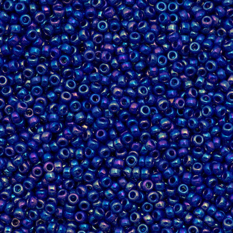 10g Miyuki Round Seed Bead 11/0 Opaque Royal Blue AB (484)