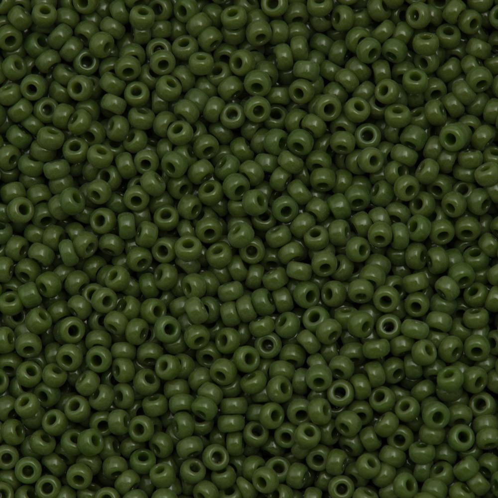 50g Miyuki Round Seed Bead 11/0 Opaque Avocado (501)