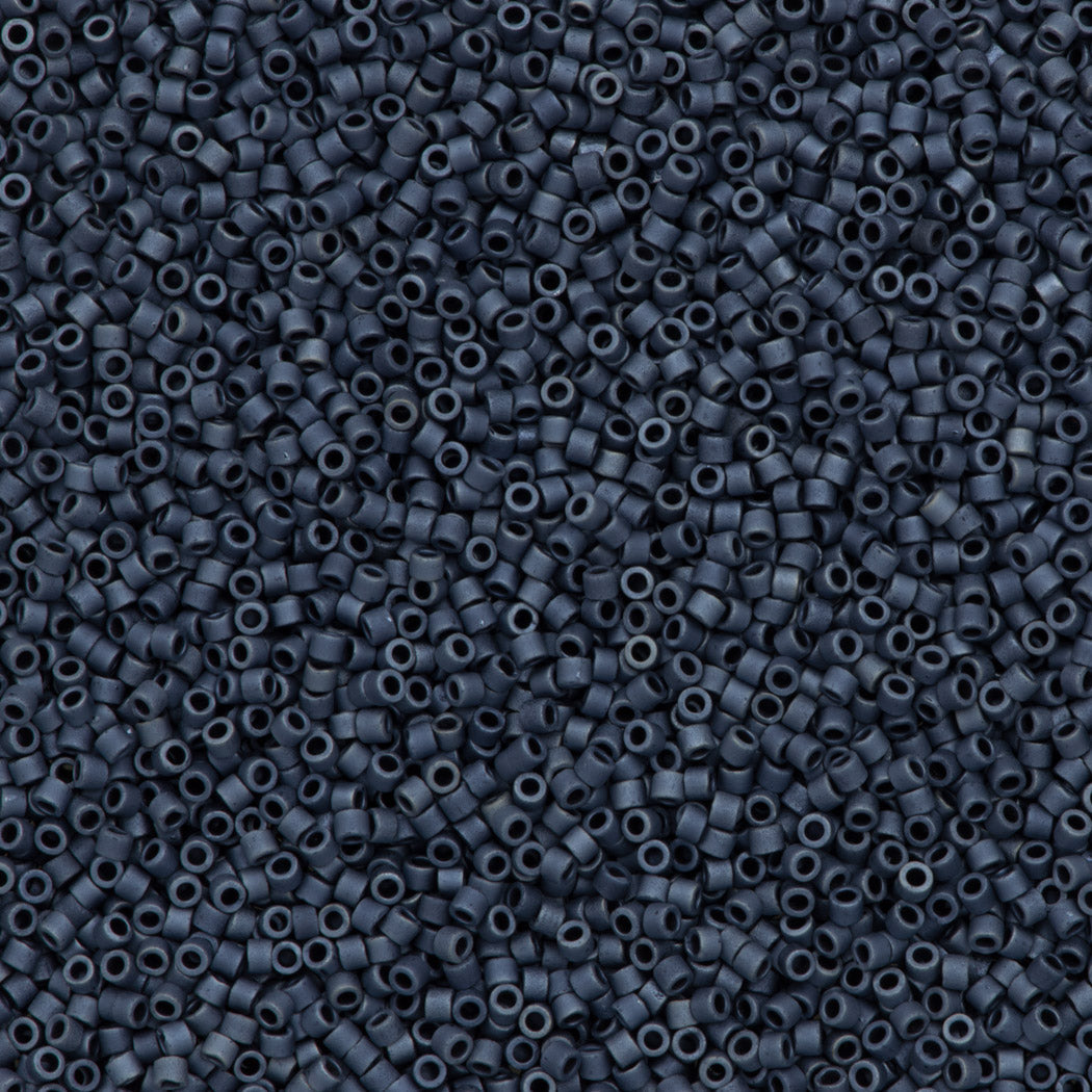 100g Miyuki Delica seed bead 11/0 Metallic Matte Dark Blue Grey DB301