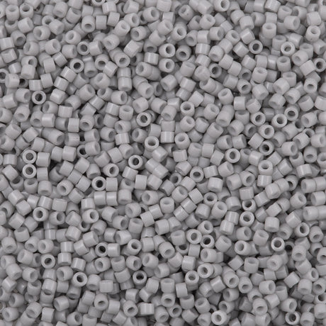 25g Miyuki Delica Seed Bead 11/0 Opaque White Glazed Dove Gray DB1498