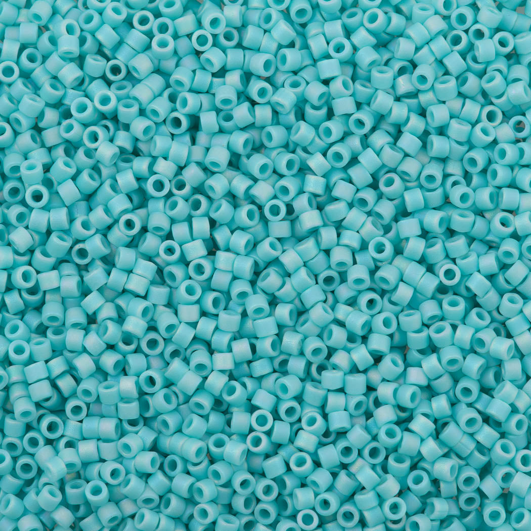 Miyuki Delica Seed Bead 11/0 Opaque Matte Dark Sea Foam AB 2-inch Tube DB1595