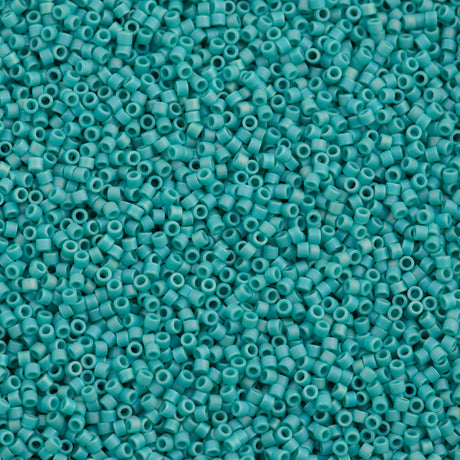 Miyuki Delica Seed Bead 11/0 Matte Opaque Turquoise AB 6.2-inch Tube DB878