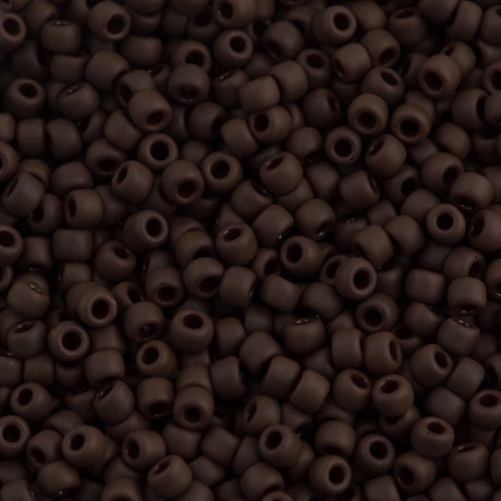 50g toho Round Seed Bead 8/0 Opaque Matte Brown (46F)