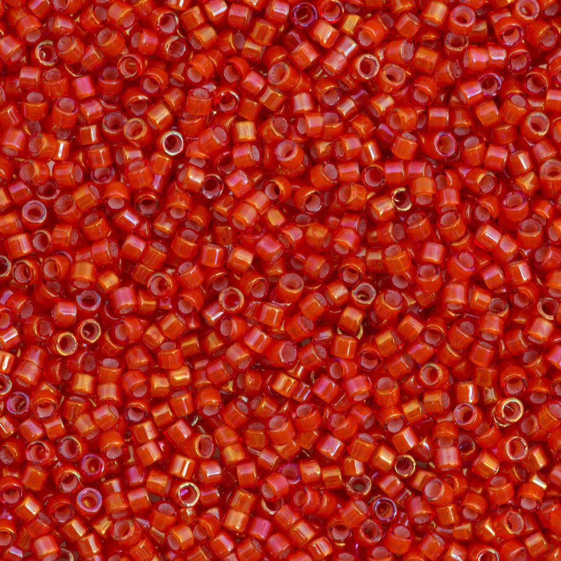 Miyuki Delica Seed Bead 11/0 Inside Dyed Color Red White 2-inch Tube DB1780