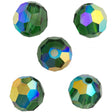 24 Preciosa Czech Crystal 4mm MC Round Bead Green Turmaline AB (50020AB)