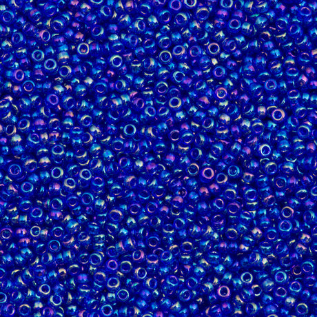 Miyuki Round Seed Bead 15/0 Transparent Cobalt Blue 2-inch Tube (177)