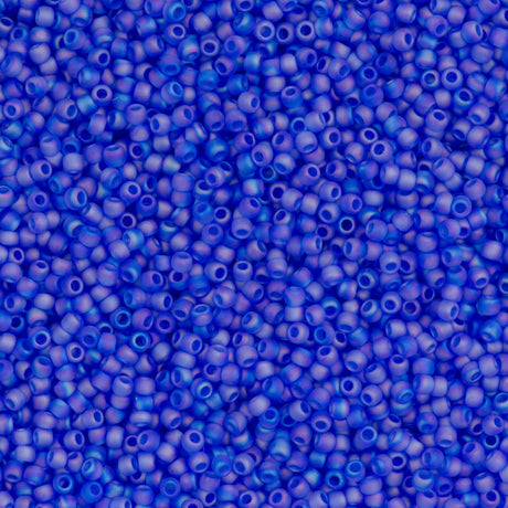 50g Toho Round Seed Bead 11/0 Transparent Matte Cobalt AB (178F)