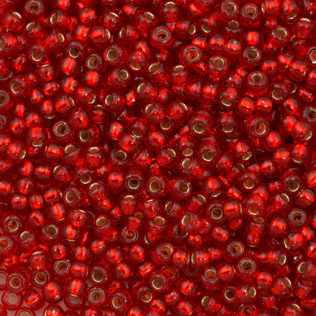 Silver Lined Flame Red Glass Miyuki Drop Beads - Perfect for