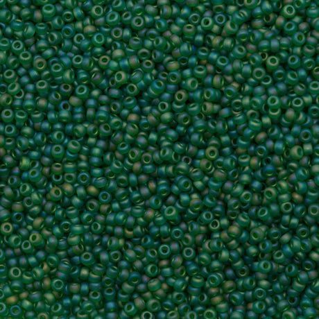 50g Miyuki Round Seed Bead 11/0 Matte Green AB (146FR)