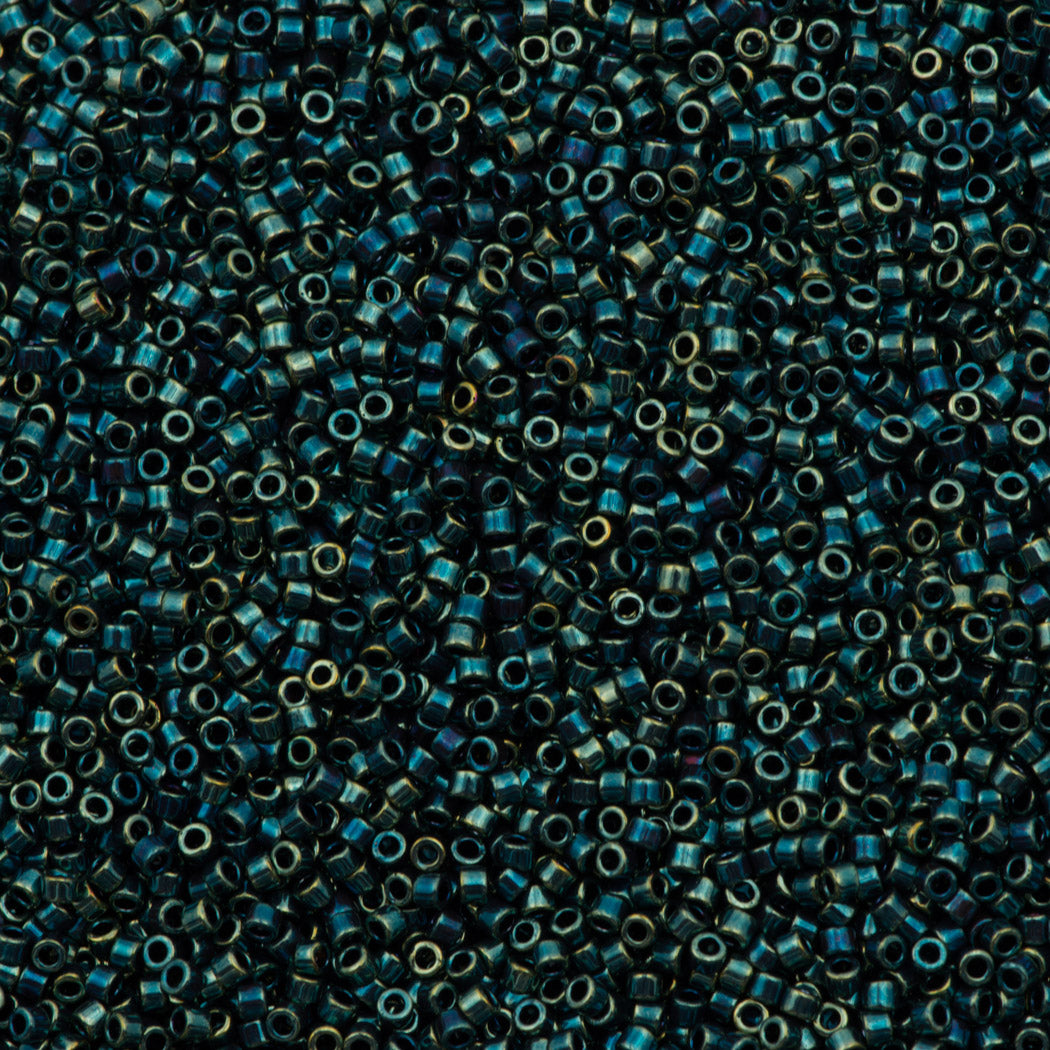 25g Miyuki Delica Seed Bead 11/0 Metallic Blue Green Gold Luster AB DB1006