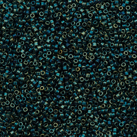 25g Miyuki Delica Seed Bead 11/0 Metallic Blue Green Gold Luster AB DB1006