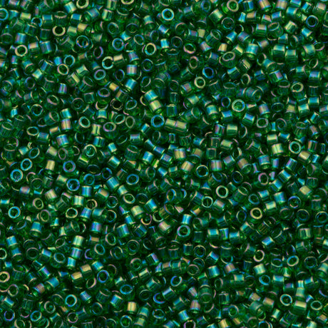 Miyuki Delica Seed Bead 10/0 Transparent Green AB 7g Tube DBM152