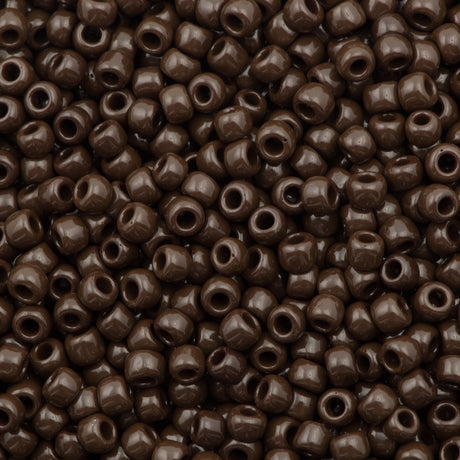 Toho Round Seed Beads 6/0 Opaque Brown 2.5-inch tube (46)