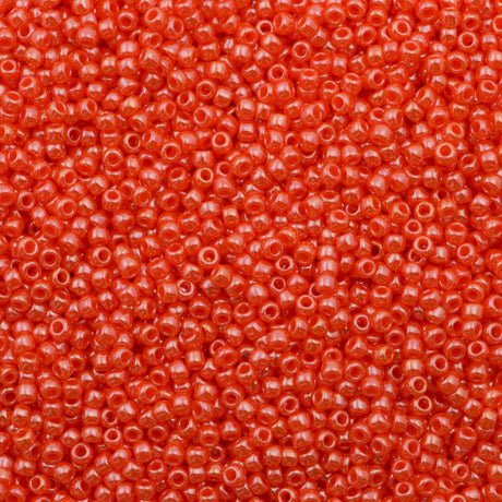 Toho Round Seed Bead 11/0 Opaque Luster Persimmon 2.5-inch Tube (129)