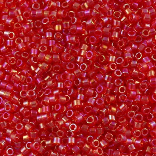 Miyuki Delica Seed Bead 10/0 Transparent Strawberry AB 7g Tube DBM172