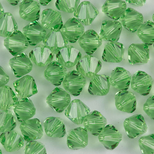 24 TRUE CRYSTAL 5mm Bicone Bead Peridot (214)