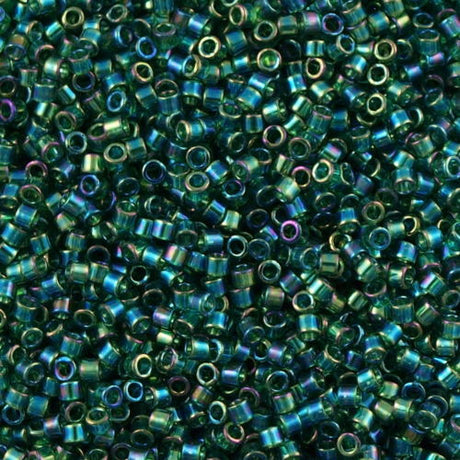 25g Miyuki Delica Seed Bead 11/0 Transparent Dark Green AB DB175