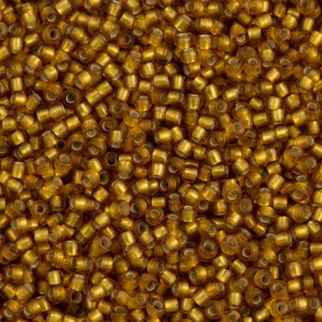 50g toho Round Seed Bead 8/0 Silver Lined Matte Dark Gold (22CF)