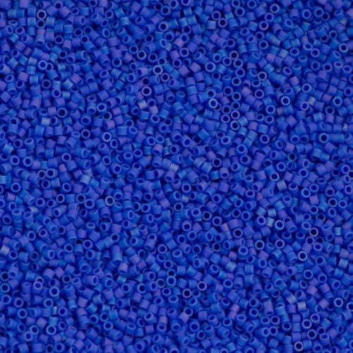 Miyuki Delica Seed Bead 15/0 Opaque Matte Lapis AB 2-inch Tube DBS1597