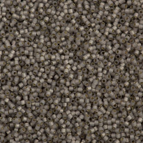 25g Miyuki Delica Seed Bead 11/0 Silver Lined Opal Glazed Smokey Light Taupe DB1456