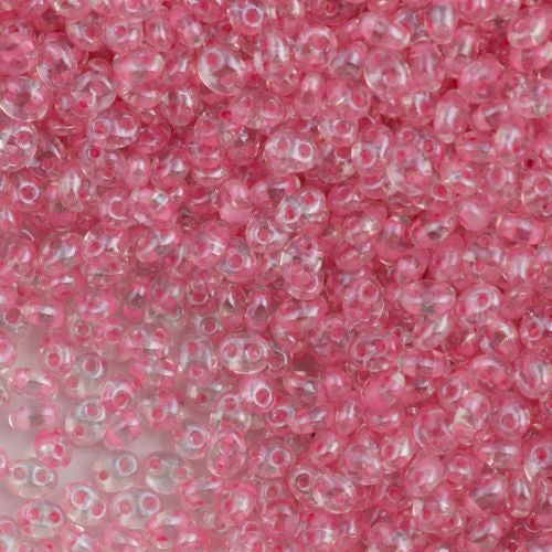 Preciosa Twin Two Hole Beads Inside Color Lined Pale Pink 15g 38694