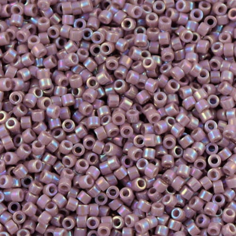 Miyuki Delica Seed Bead 15/0 Opaque Lilac AB 2-inch Tube DBS158