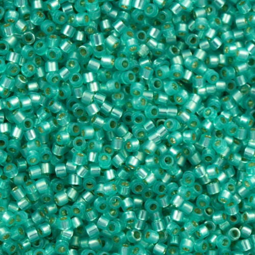 25g Miyuki Delica seed bead 11/0 Opal Silver Lined Dyed Aqua DB627