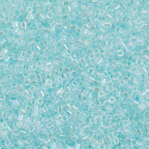 Miyuki Delica Seed Bead 10/0 Inside Dyed Color Light Blue AB 7g Tube DBM83