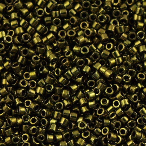 25g Miyuki Delica Seed Bead 11/0 Metallic Olive DB11