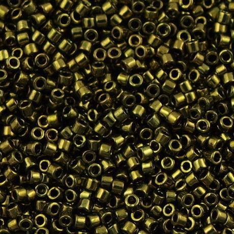 25g Miyuki Delica Seed Bead 11/0 Metallic Olive DB11