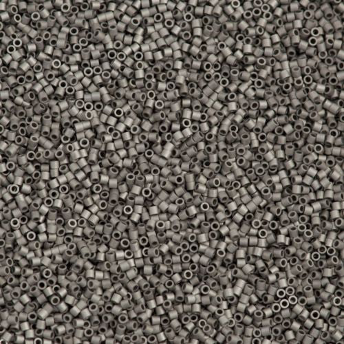 Miyuki Delica Seed Bead 15/0 Matte Plated Palladium 2-inch Tube DBS338