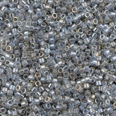 Miyuki Delica Seed Bead 15/0 Transparent Grey Luster 2-inch Tube DBS114