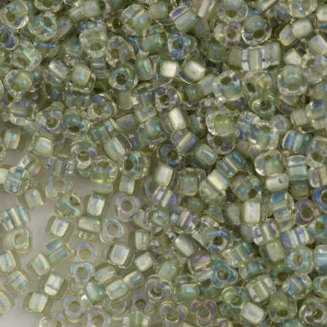 Miyuki Triangle Seed Bead 5/0 Inside Color Lined Foam Green 21g Tube (1135)