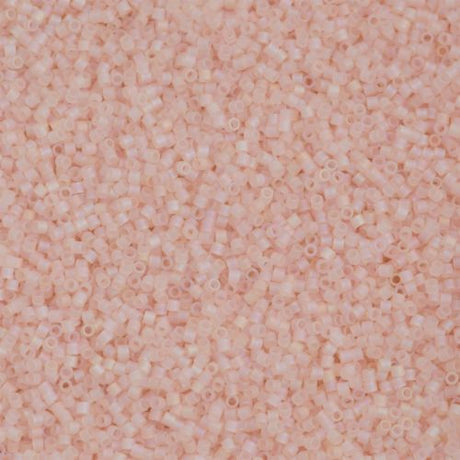 Miyuki Delica Seed Bead 15/0 Matte Transparent Peach AB 2-inch Tube DBS868