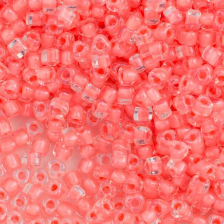 Miyuki Triangle Seed Bead 5/0 Inside Color Lined Salmon 21g Tube (1122)