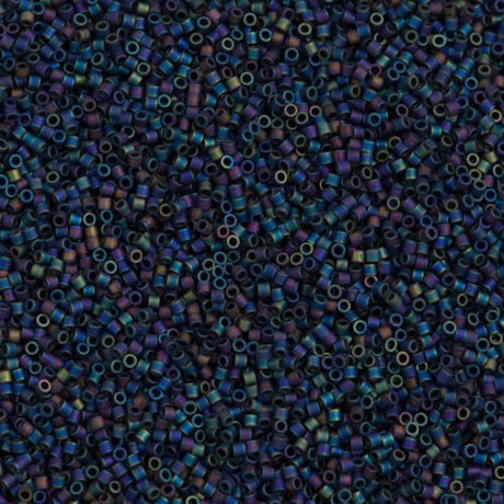 Miyuki Delica Seed Bead 15/0 Matte Black AB 2-inch Tube DBS871