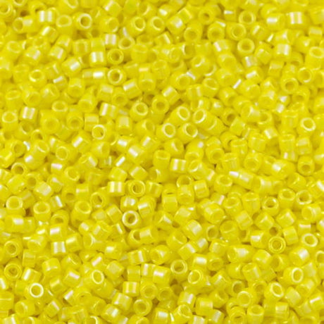 Miyuki Delica Seed Bead 10/0 Opaque Yellow AB 7g Tube DBM160