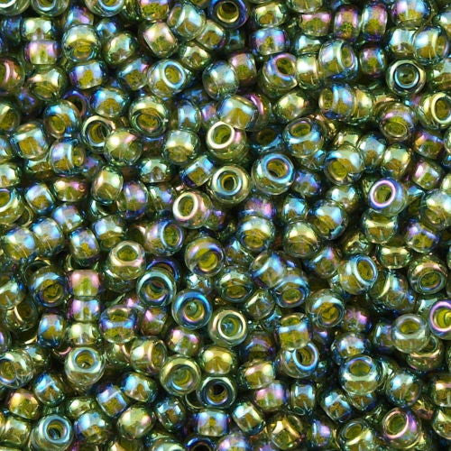 Miyuki Round Seed Bead 11/0 Olive Lined Yellow AB 22g Tube (361)